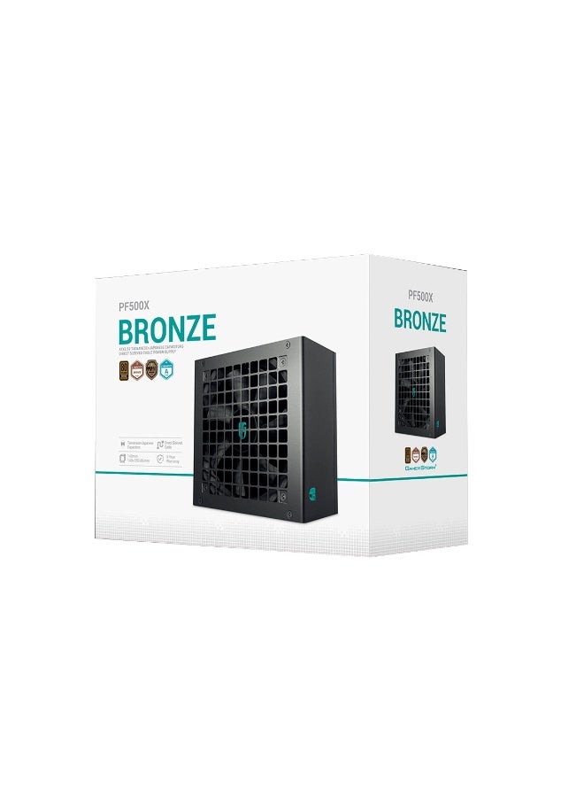 Compare PF500X 500W ATX Power Supply – 80 PLUS Bronze Certified, ATX12V V2.52, 120mm Silent Cooling Fan, 2× PCIe 6+2 Pin, 8Pin CPU, 24Pin Main, SATA & Molex Connectors, Full Protection Suite, 200–240V Input, RPF500XHDOBJGUK at KSA Price