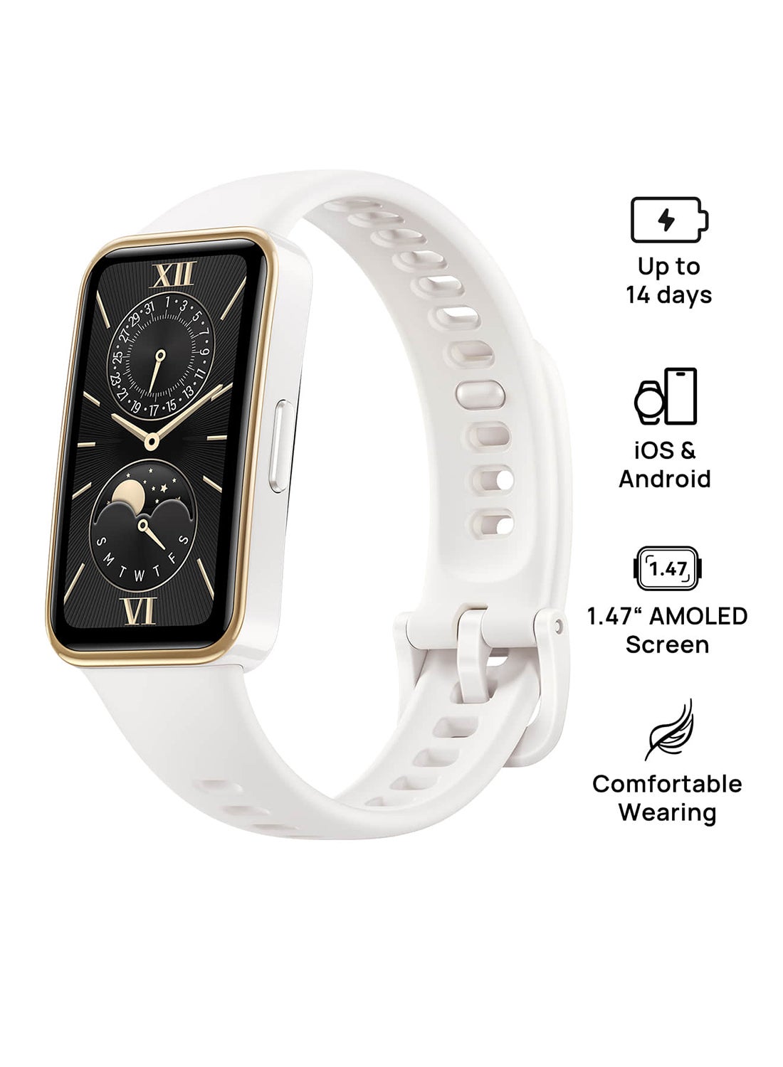 Compare Band 9 Smart Watch, UltraThin Design And Comfortable Wearing, Scientific Sleep Analysis, Durable Battery Life, IOS And Android White at KSA Price