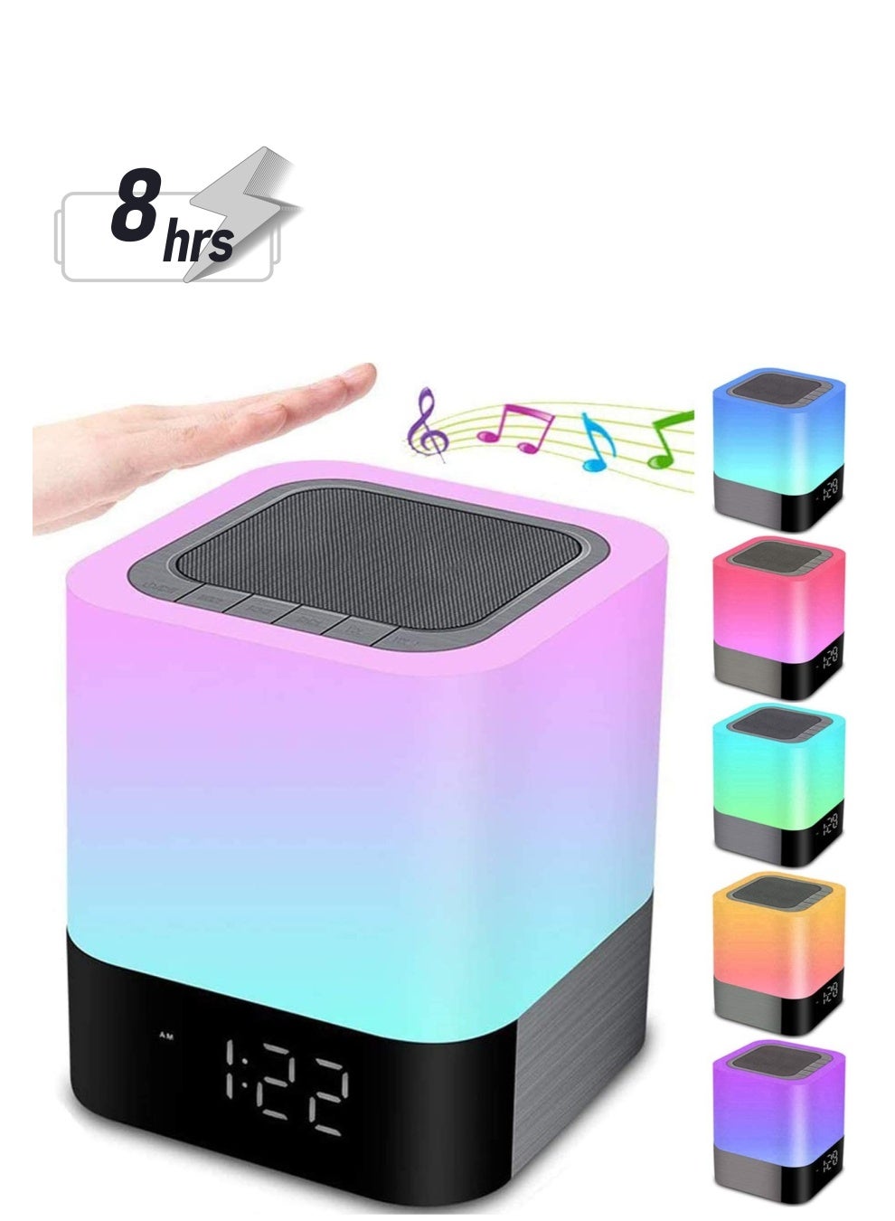 Night Lights Bluetooth Speaker, Alarm Clock Bluetooth…