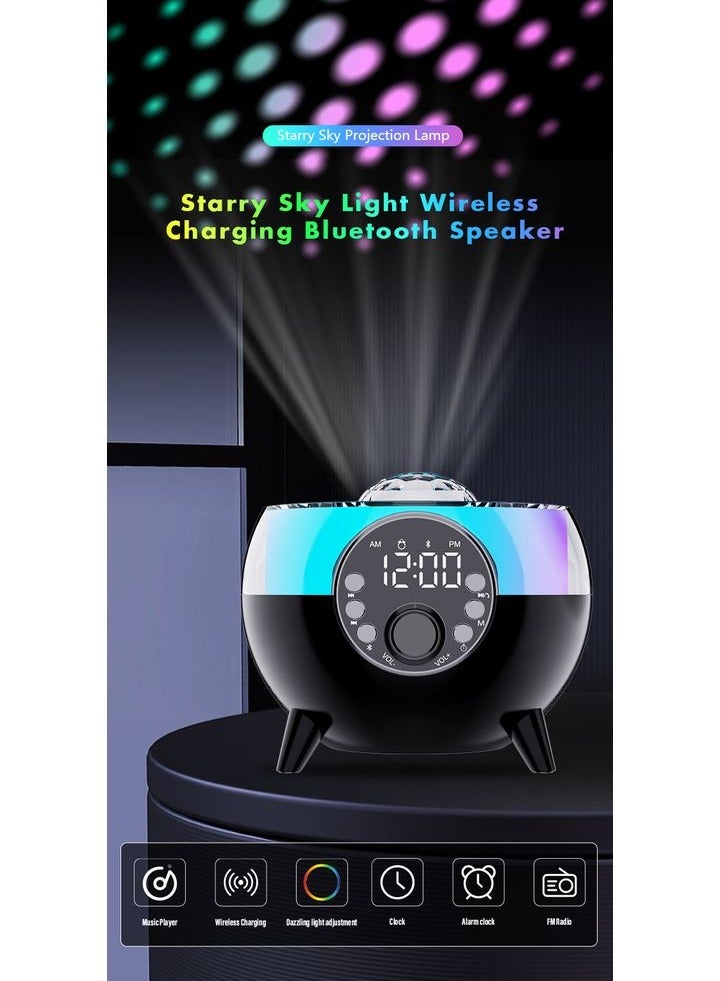 Compare HM2310 Sky Light Bluetooth Speaker with Wireless Charging | 3in1 LED Ambient Night Light + 15W Fast Qi Charging Pad + Stereo Sound | Portable Speaker for Bedroom, Office, Desk | USBC Powered | Touch Control |xx at KSA Price