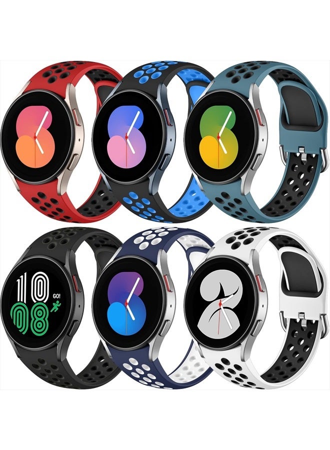 Compare 6 PACK No Gap Bands Only Compatible with Samsung Galaxy Watch 5 BandGalaxy Watch 4 Band 40mm 44mGalaxy Watch 5 Pro Band 45mmWatch 4 Classic Band, 20mm Soft Silicone Sport Bands for Women & Men at KSA Price