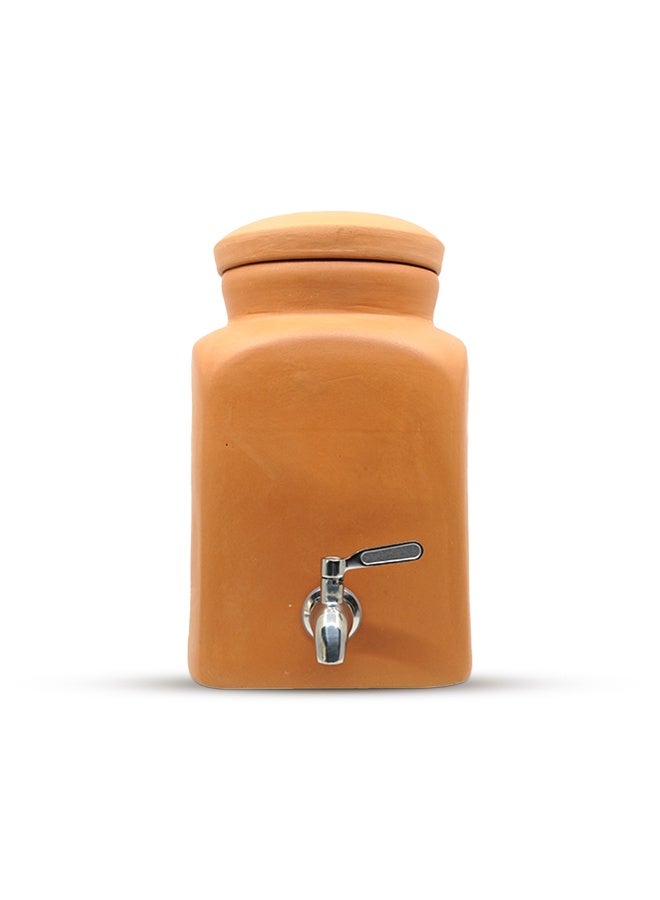 Compare ARK  Terracotta Terrapura Unglazed Matka | Clay Water Dispenser | Handmade Square Shaped Matka | Stainless Steel Tap | Natural Cooling | Alkaline Water | EcoFriendly | pH Balanced | 4L at KSA Price