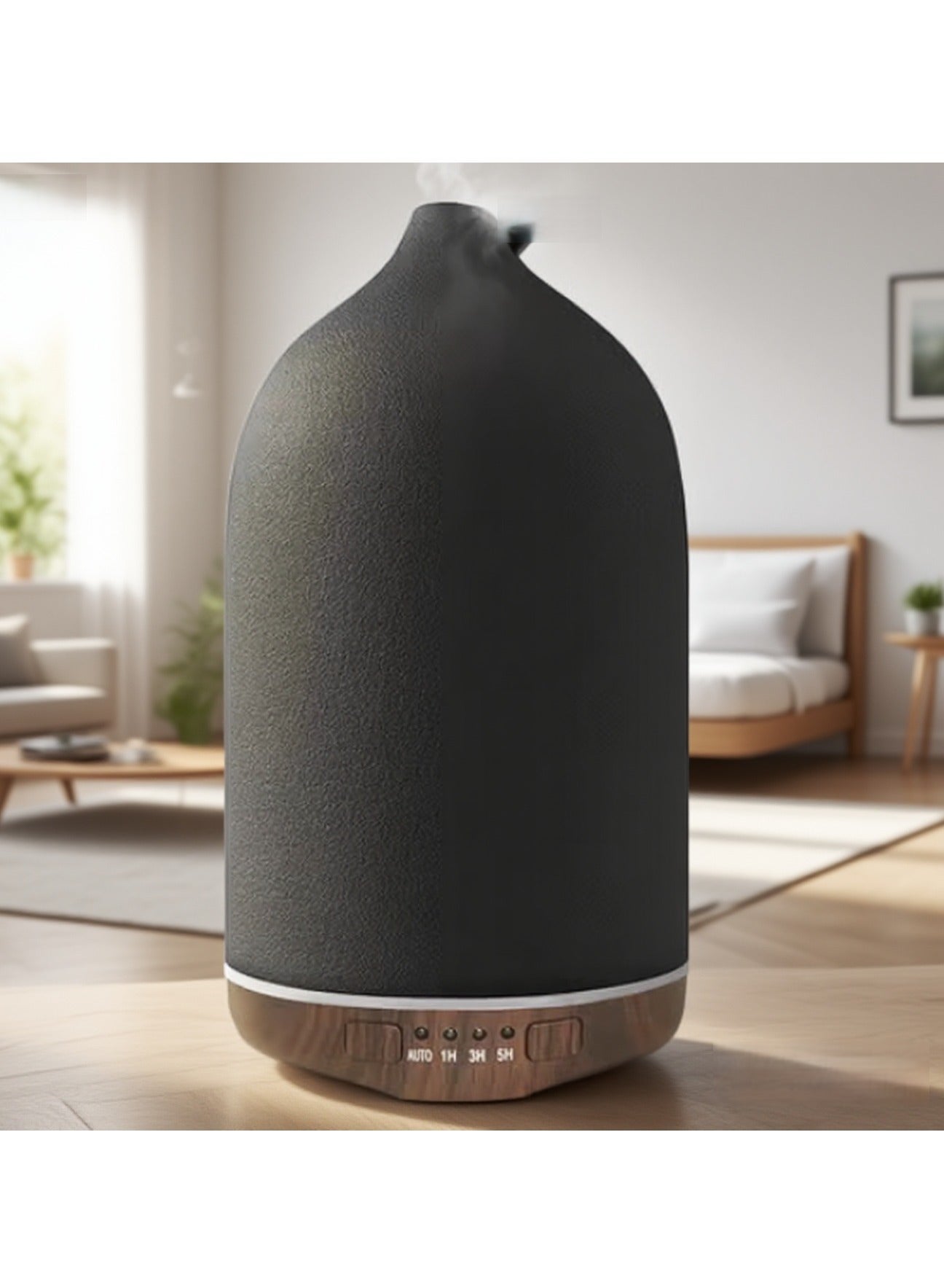 ?Black?250Ml Wood Grain Ceramic Short Spout Humidifier…