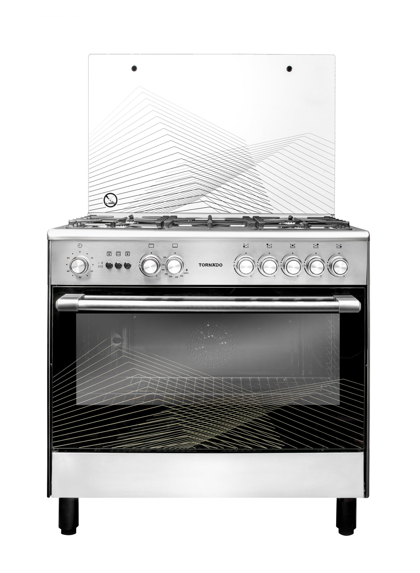 Compare Tornado 90x60cm Freestanding Cooker, Full Gas Cooking Range with 5 Burners, Automatic Ignition & Full Safety, Convection Fan &Cooling Fan, Stainless Steel Finish, Separate Knob 9T10HUB1X0ASG 9T10HUB1X0ASG Stainless steel at KSA Price