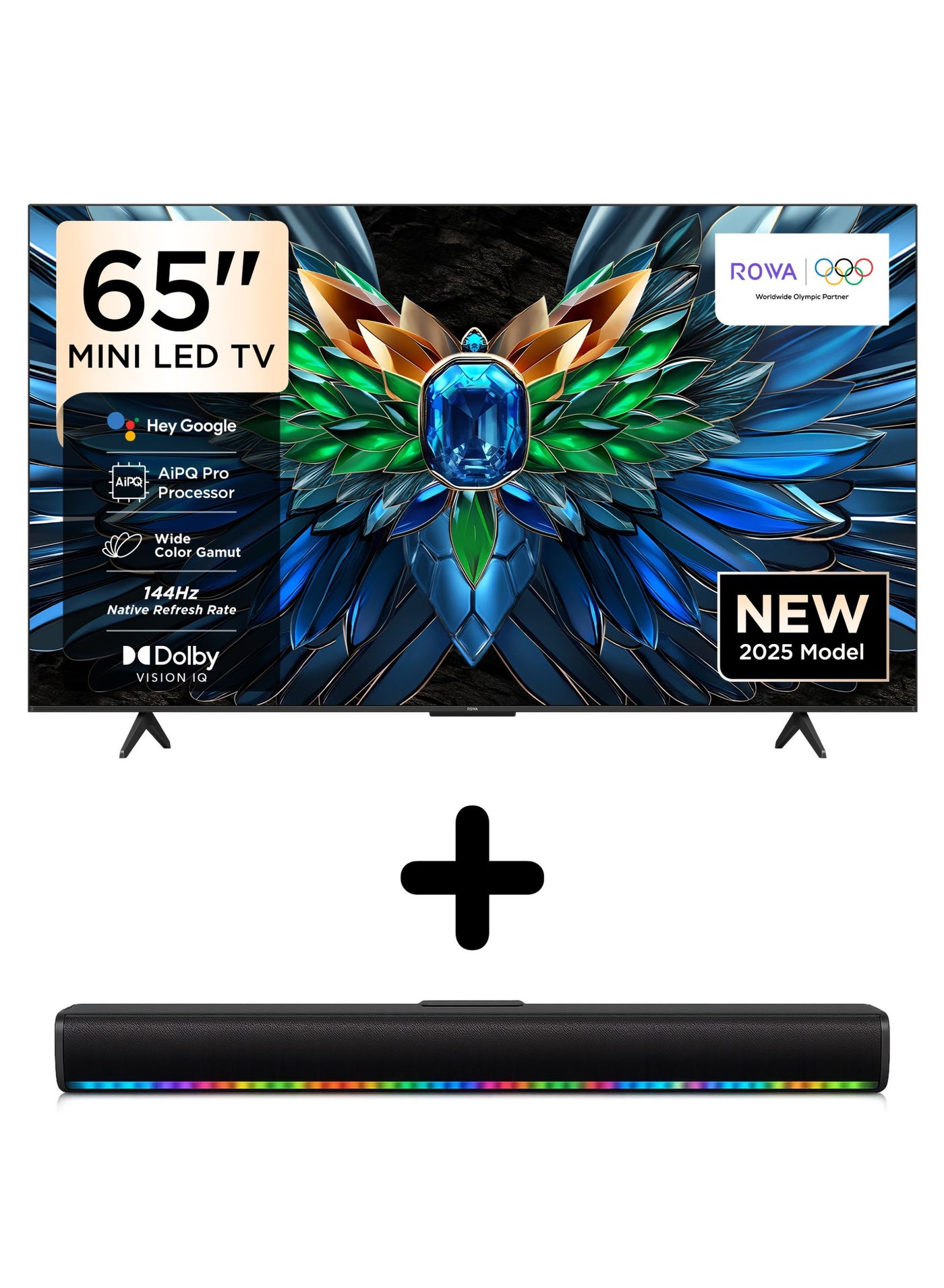 ROWA 65?Inch R85 4K Mini?LED Google Smart TV…
