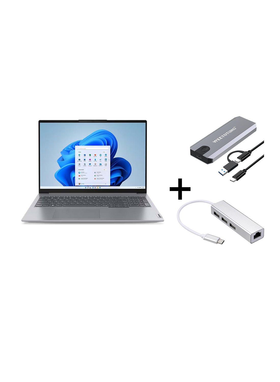 Compare ThinkBook 16 Laptop With 16 Inch WUXGA 1920x1200 Display, Core i51335U Processor24GB RAM DDR41TB SSDIntel Iris Xe GraphicsWindows 11International Version With 128GB external drive +TypeC to USB Hub English Mineral Grey at KSA Price