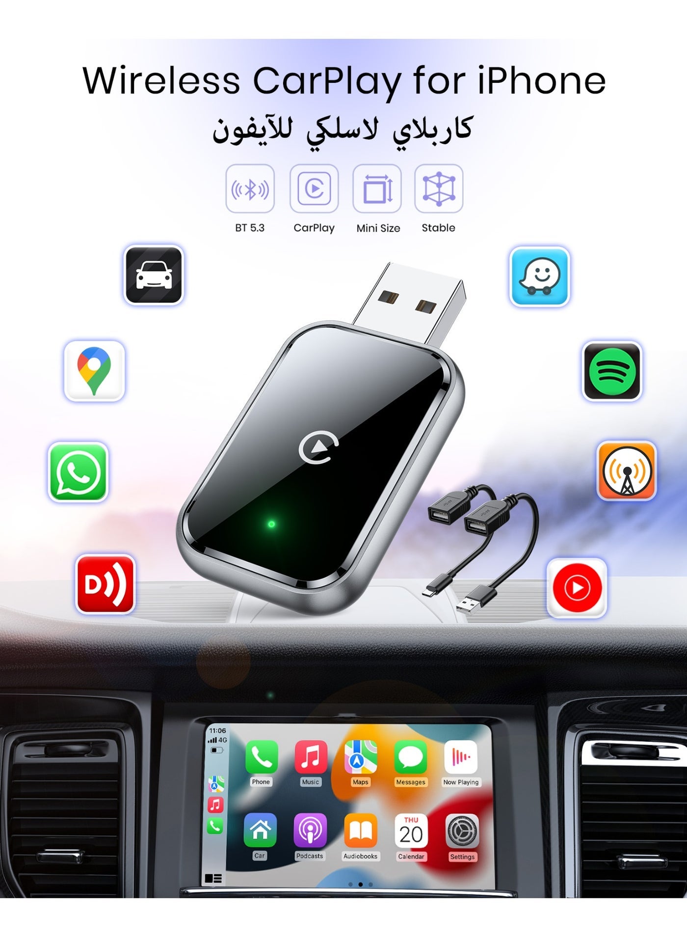 Upgrade Wireless CarPlay Adapter for iPhone, Convert…