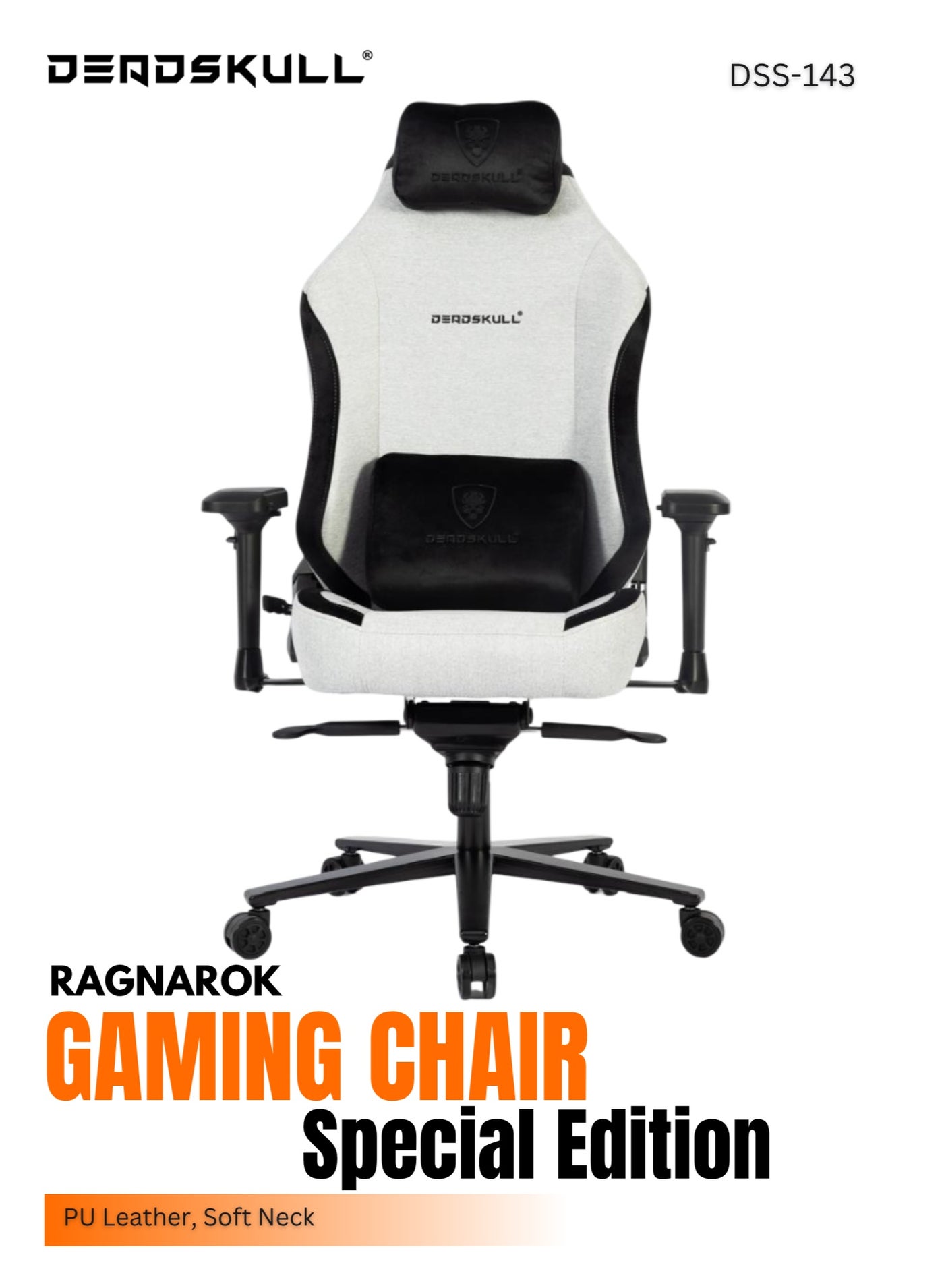 Compare RAGNAROK Gaming Chair  Fabric  RacingInspired Design  Lumbar Pillow  Detachable Memory Foam Neck Pillow  Adjustable Seat Height  Adjustable Armrests  White at KSA Price