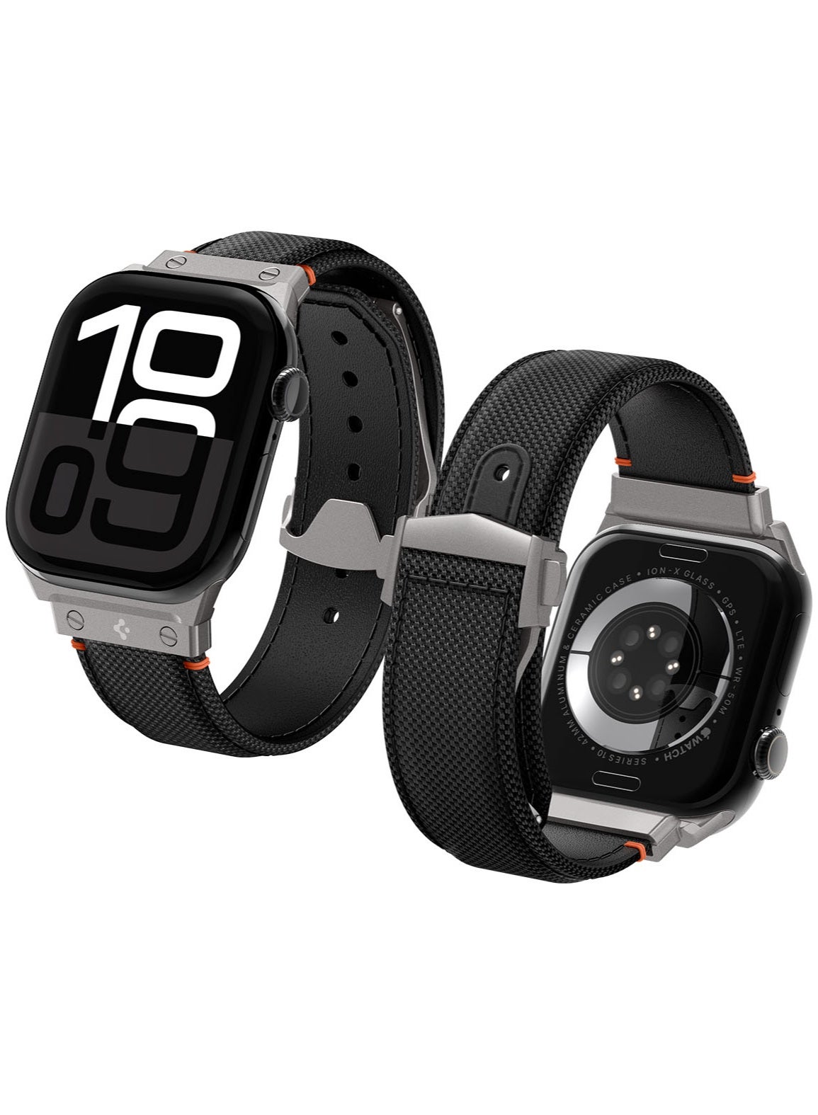 Compare Classic Fit Apple Watch Band for Apple Watch Ultra 321 49mm, Series 1110 46mm, 987 45mm, SE2SE654 44mm, 321 42mm Adjustable Loop Band Strap  Black at KSA Price