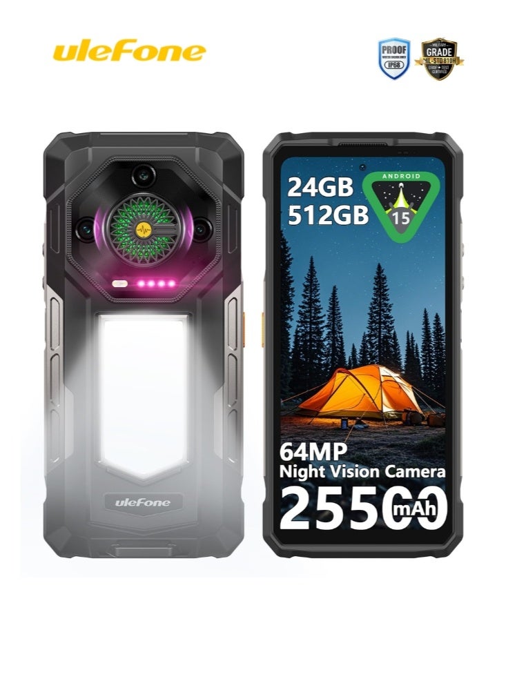 Compare Armor 33 UltraRugged Smartphone NFC 12+12 +512GB | FHD+Screen Gorilla® Glass 5| 25500mAh Mega Battery + 66W Fast Charging| Versatile LED Light Warning Light | 64MP Infrared Night Vision | IP69K  IP68 at KSA Price