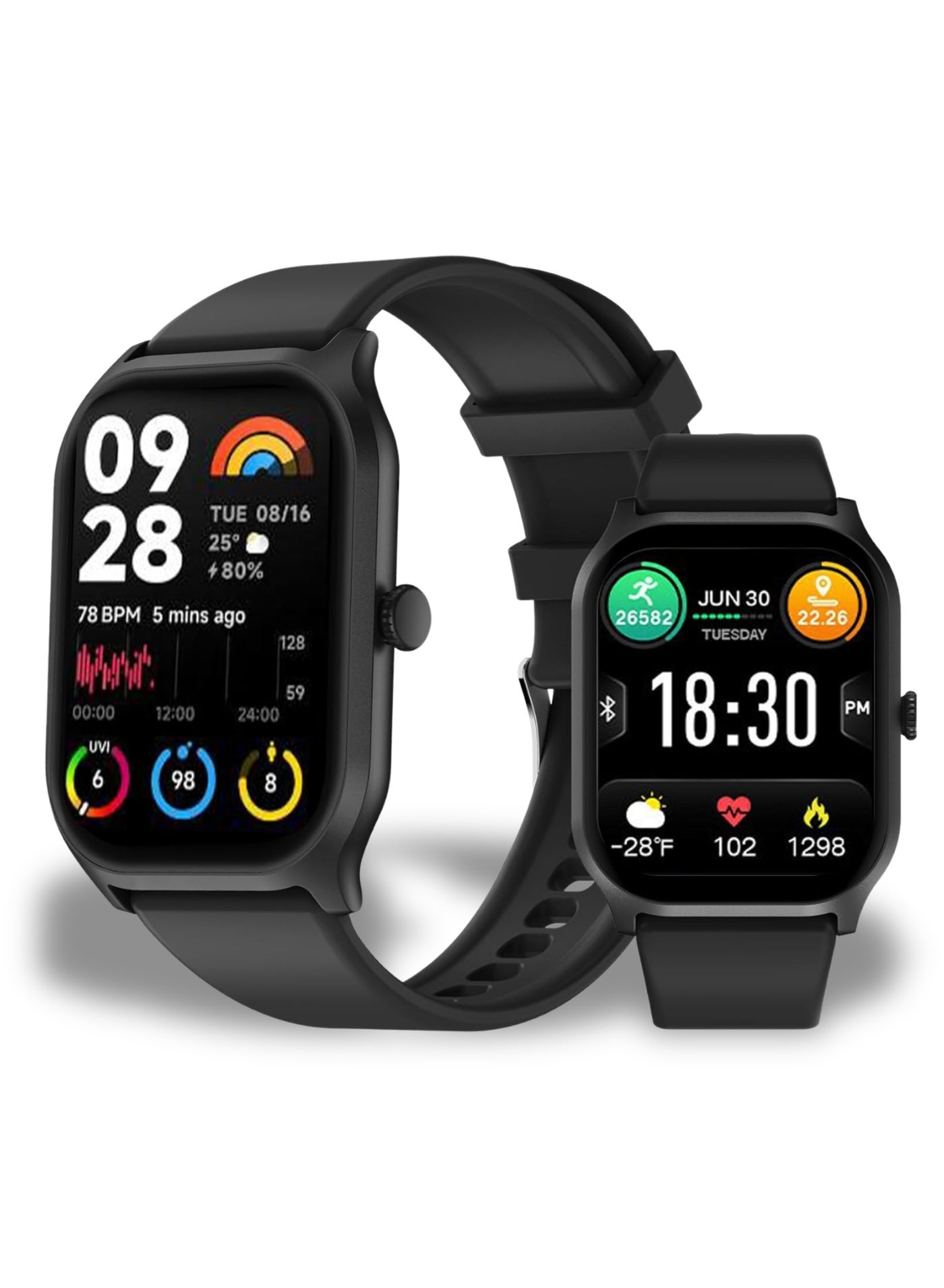 Compare Wisme X52 Smart Watch with Bluetooth Calling, 3 Straps, Fitness Monitor, Waterproof Fitness Tracker, Zinc Alloy Business Smartwatch for Men & Women, Compatible with Android & iOS – Black at KSA Price