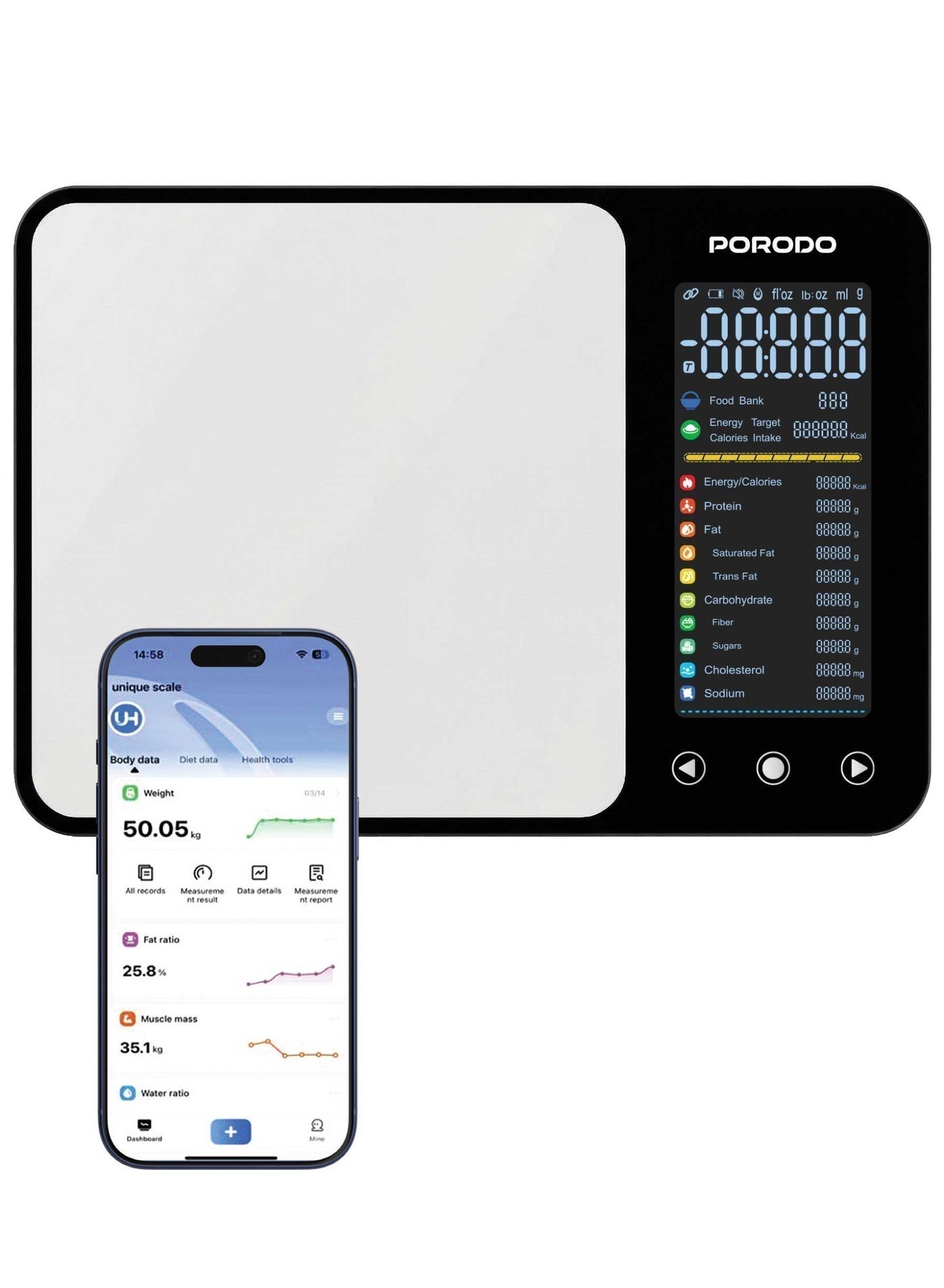 Smart Food Kitchen Scale with 3-5000g Weighing Range,…