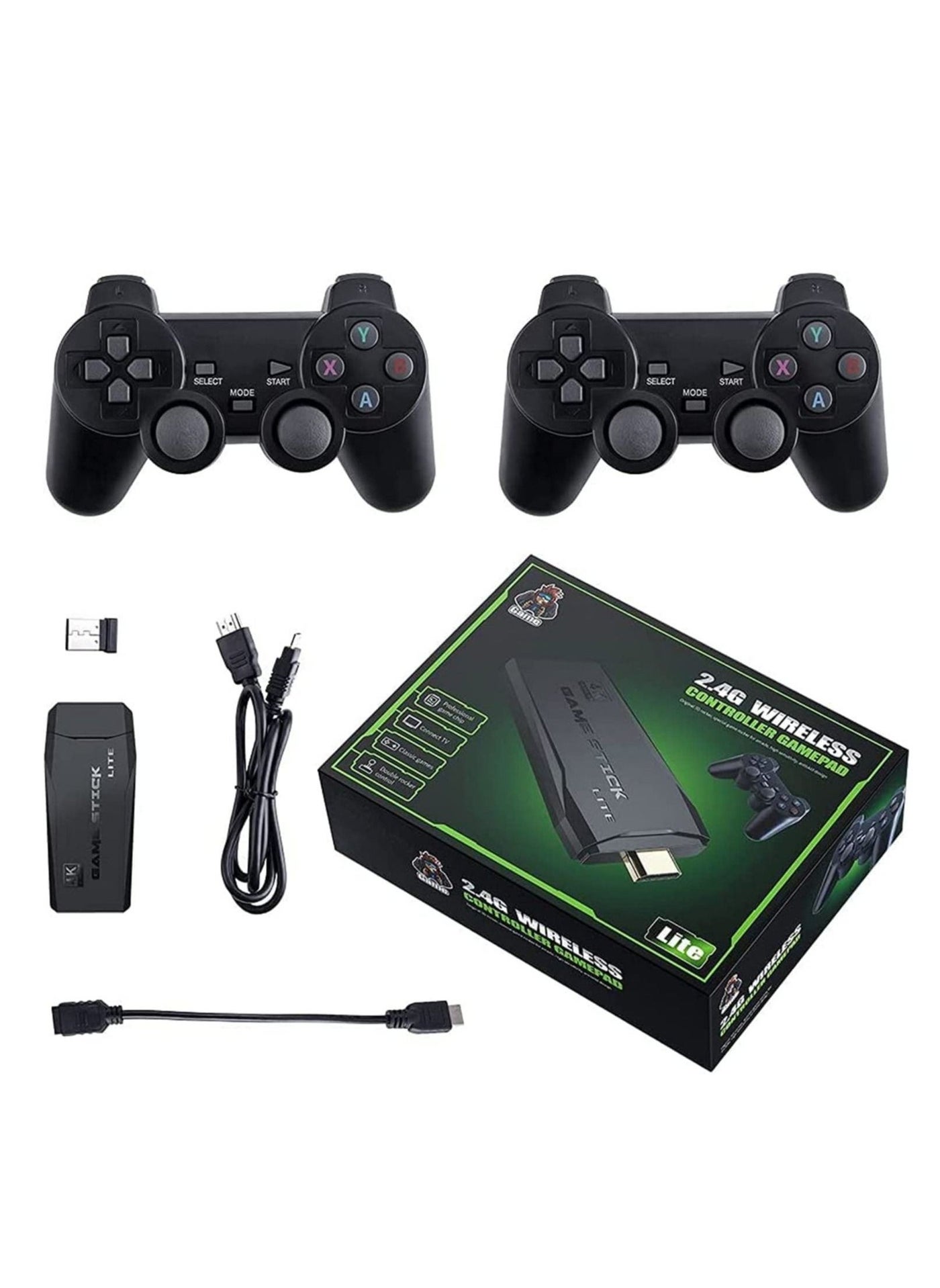 Compare Retro Game Console with Dual Wireless Controllers Plug & Play Video Game Stick Built in 350010000+ Games 9 Classic Emulators TV 4K High Definition HDMI Output at KSA Price