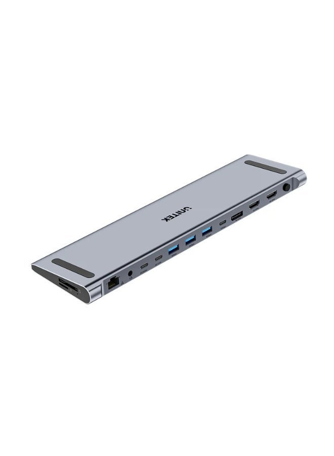 Compare UNITEK USBC Triple 4K KVM Docking Station, 100W PD, Triple Display Output 2x HDMI + DP, 4 USB Ports, Space Grey, 290x80x17.6mm, Aluminum Alloy at KSA Price