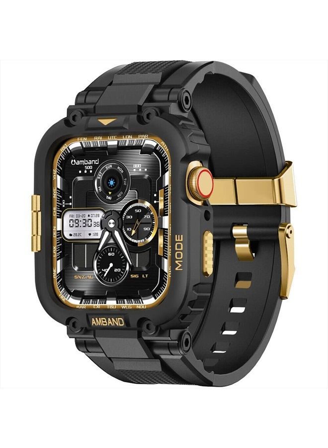 Compare Bands Compatible with Apple Watch 87 41mm, M1 Sport Series Rugged Case with TPU Strap Military Protective Tough Cover Bumper for iWatch 6SE5432 40mm 38mm Men Black Gold at KSA Price
