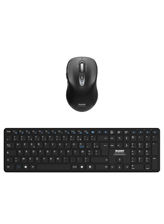 Compare Bluetooth wireless  Rechargeable Azerty keyboard and mouse Ultra Slim. ONOFF switch and automatic watch mode to improve battery life. Long life of the battery up to 2 months. LED indicator for low battery. at KSA Price