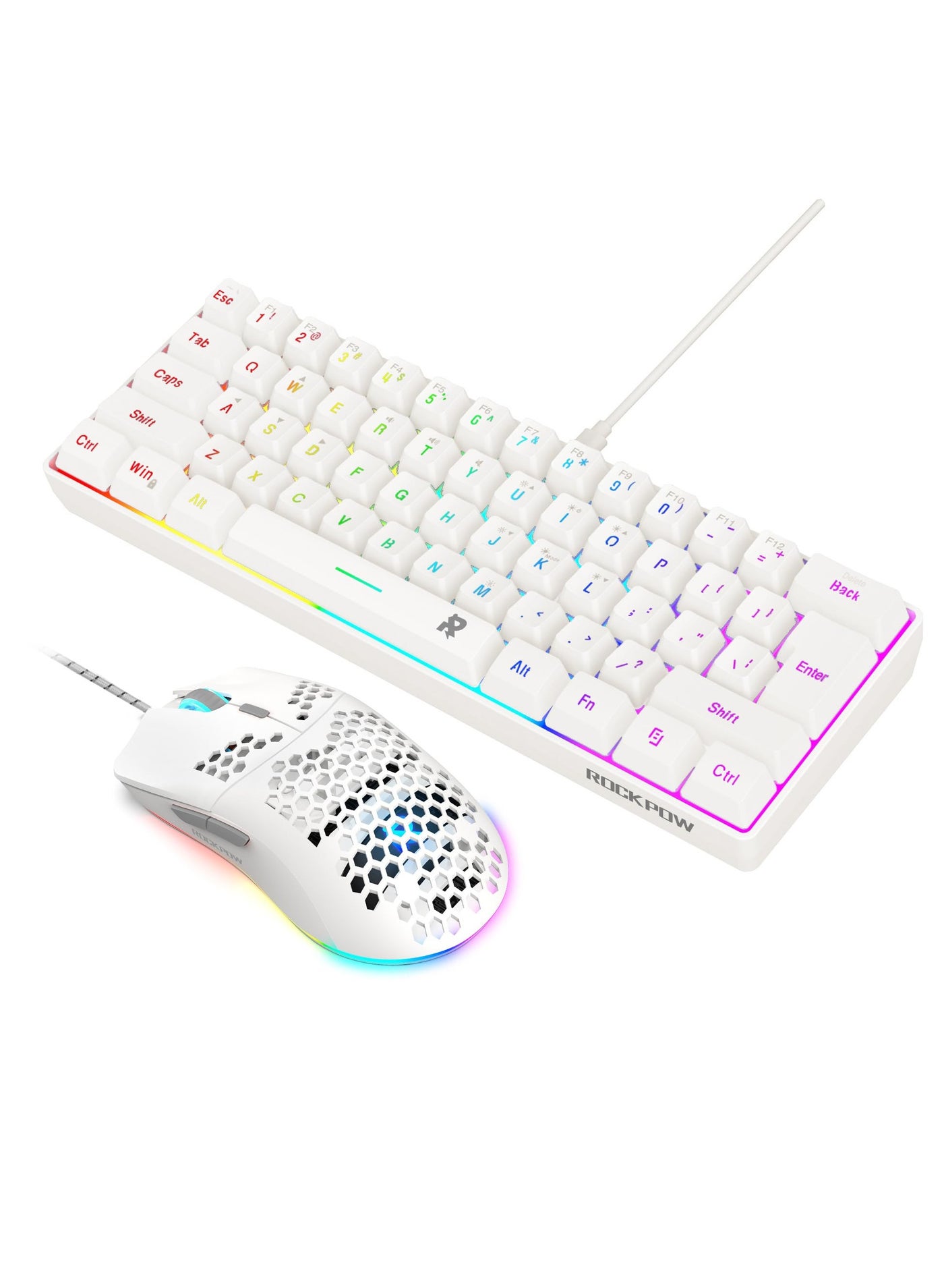 60% Wired Gaming Keyboard Mouse Combo RGB Gaming…