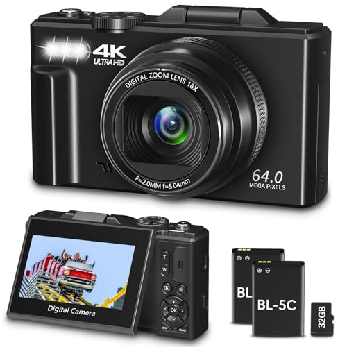 Digital Camera for Photography, WiFi 64MP 4K Vlogging…