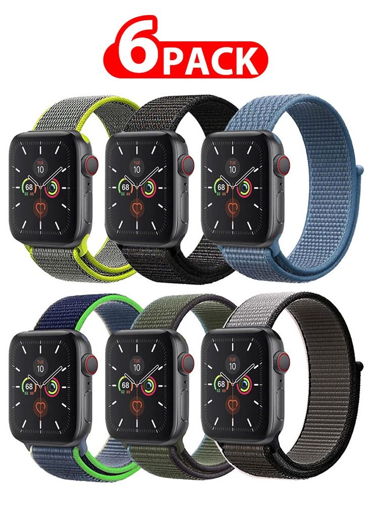 6 Pack For Apple Watch 41mm 40mm 38mm Nylon…