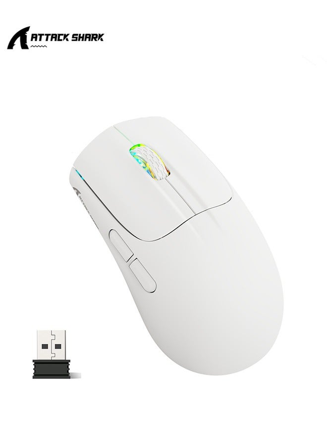 Compare X5 Wireless Gaming Mouse with TriModes BT 5.12.4GhzUSBC,Lightweight 49g,PAW3212 Optical Sensor,Rechargeable Battery,RGB LED Honeycomb Mice for PC GamesWhite at KSA Price