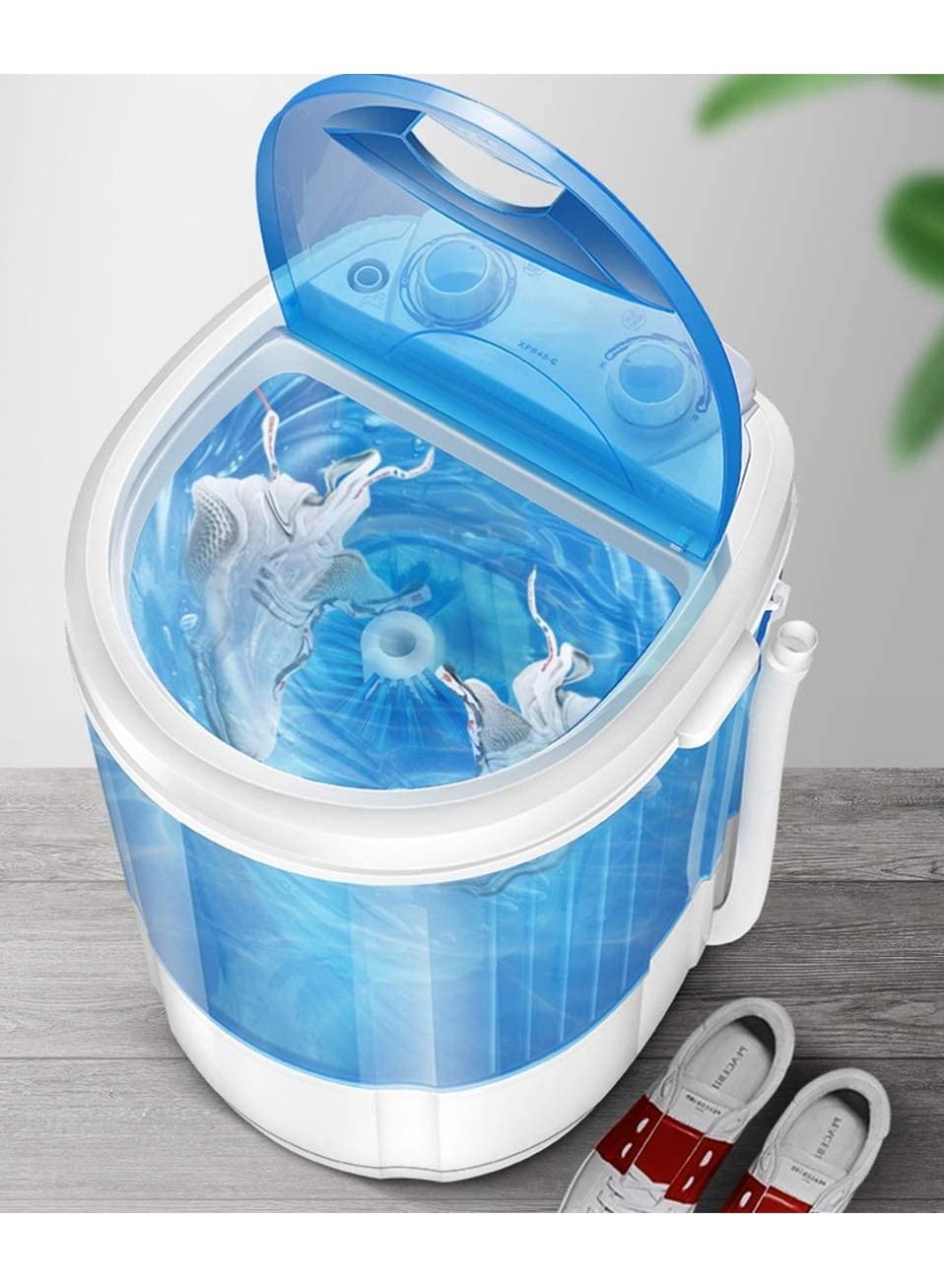 Compare Home Shoe Washer, Portable Smart Mini Washer, 4.5kg Capacity, Removable Shoe Brush, AntiBacterial Light Blue, Knob Control at KSA Price
