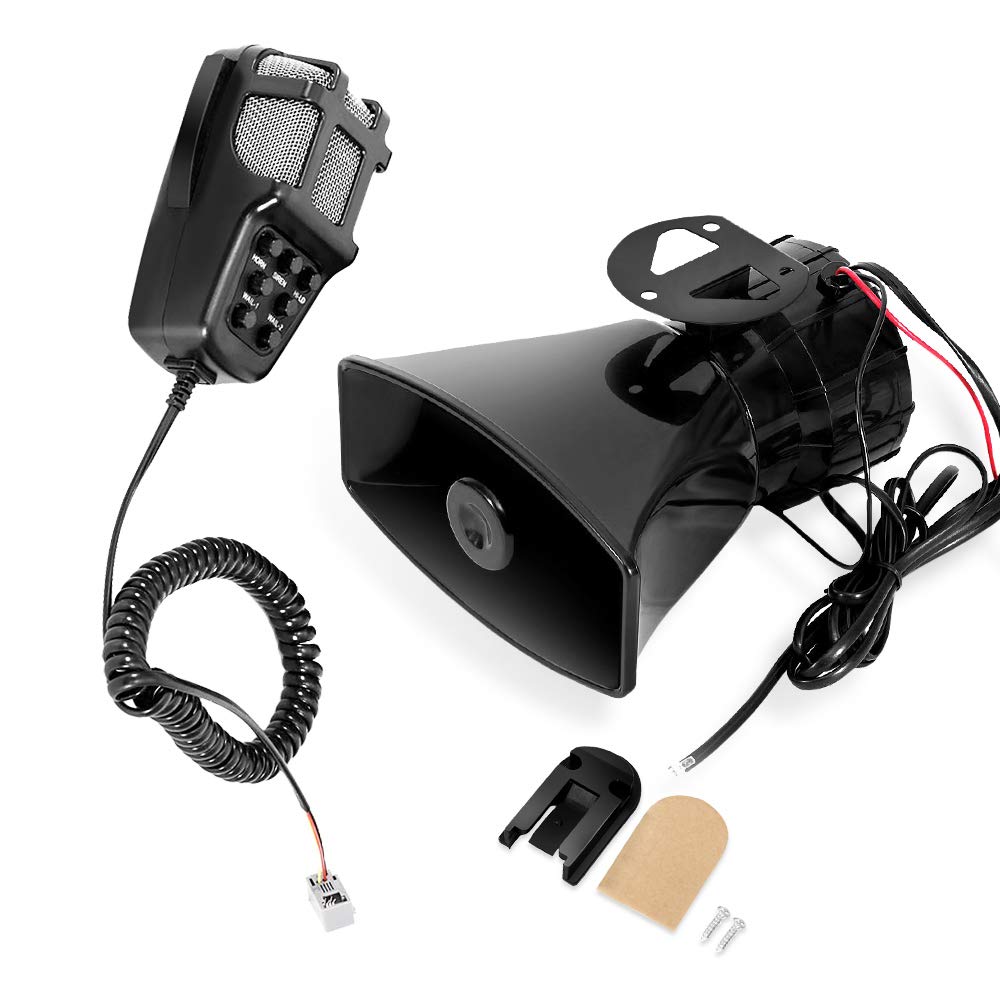 Compare MOTLTECH 100W 12V 7 Tone Sound Car Siren Speaker Mic PA System Emergency Sound Amplifier at KSA Price