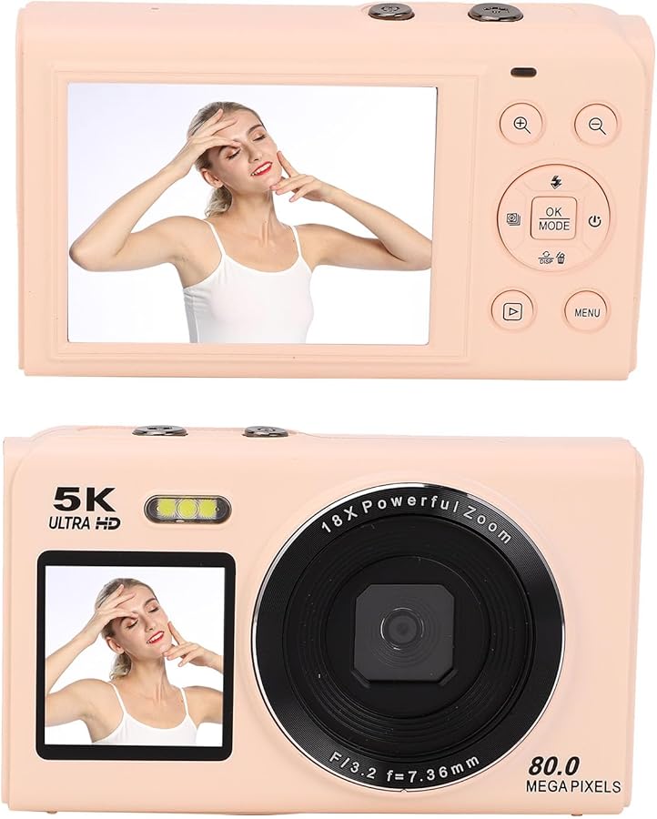 Compare Vbestlife 80MP 5K Digital Camera with Dual Screen 18X Zoom WiFi Fill Light Roseate 32GB at KSA Price