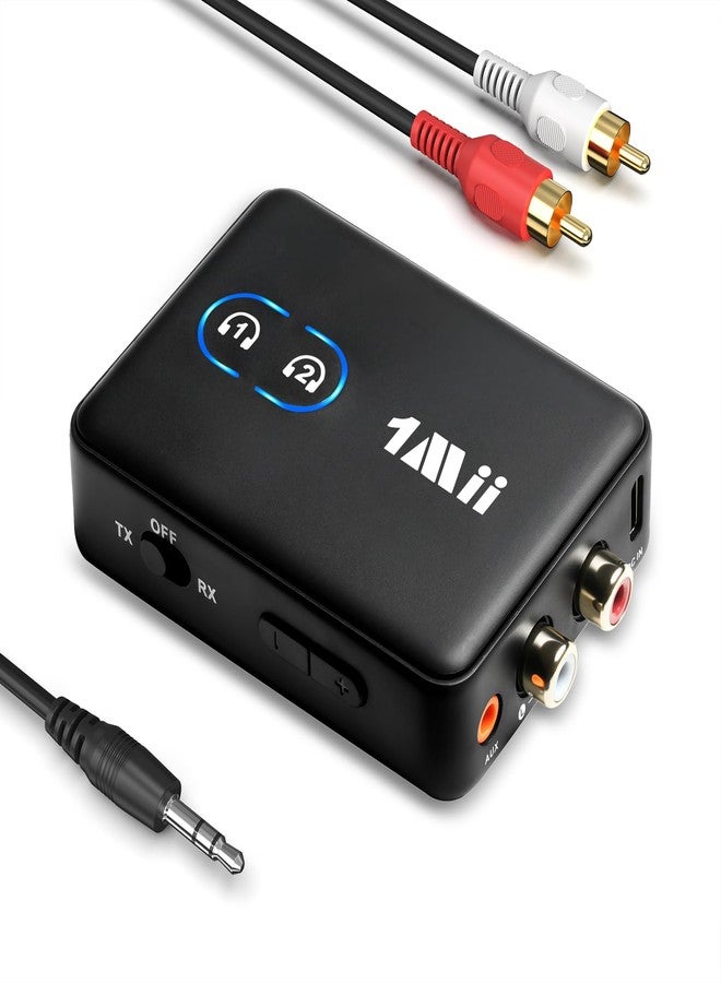 Compare 1Mii  Bluetooth 5.2 audio adapter for home stereo TV, wireless HFi music transmitter receiver with 3.5mm AUX RCA AptX HD low latency dual connection volume control for at KSA Price
