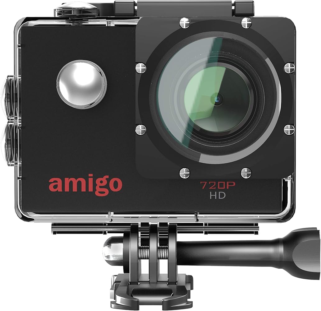 Compare Amigo AC11 HD Sports Action Camera with 12MP High Resolution Lens 720p HD Image with Wide Angle Lens and Waterproof Upto 30 Meters Black Works Best with Class 10 Micro SD Card at KSA Price