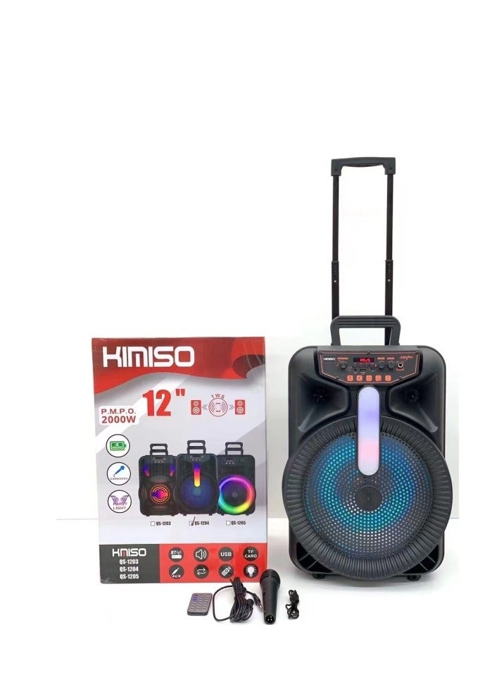 Kimiso QS-1204 Portable 12-Inch Trolley Speaker with…