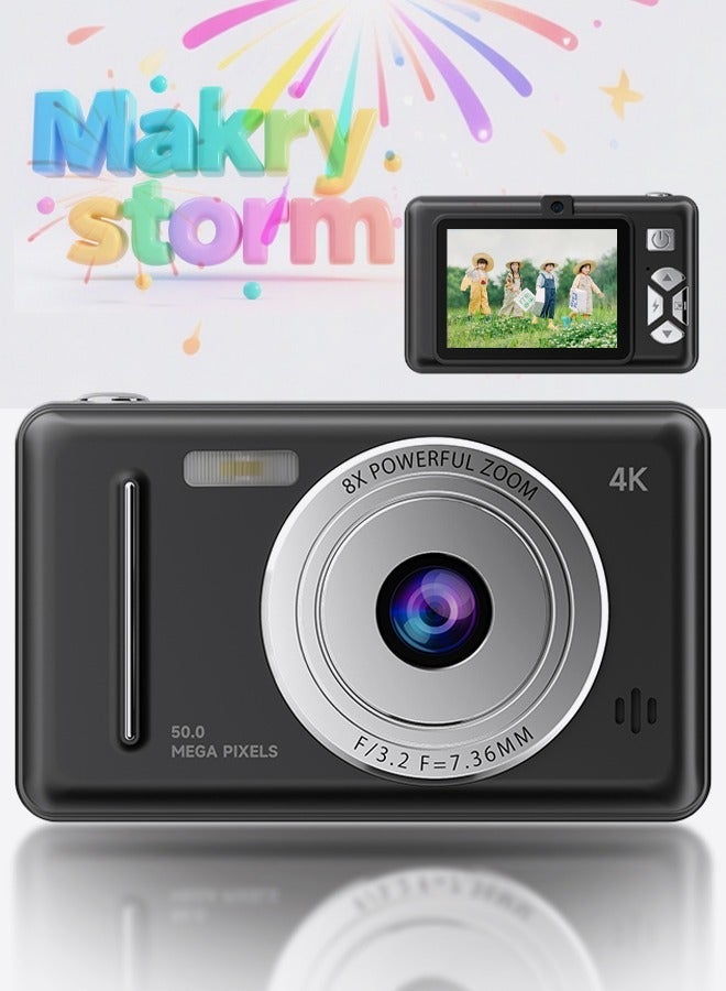 Compare 4K Digital Camera – 50MP CCD?Kids’ Camera  Point and Shoot with 8X Zoom, Includes 128GB SD Card – Ideal for Children & Beginners at KSA Price