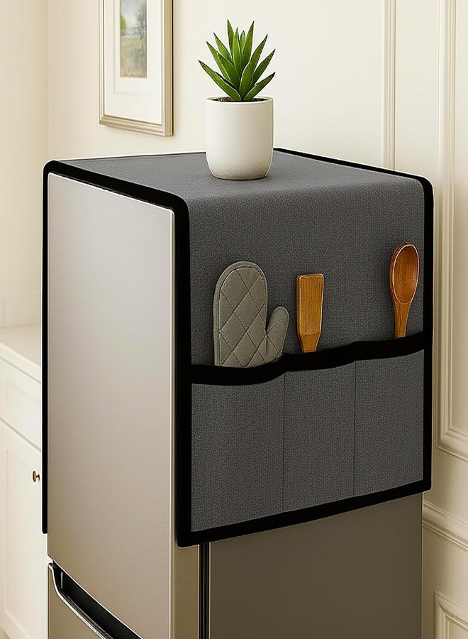Compare Refrigerator Single Door Fridge Cover Waterproof, Dustproof, Refrigerator Top Cover, Protective Cover for Fridges with Extra Storage Space Nylon Top cover with 6 Storage Pockets  Grey,130 x 54 cm  at KSA Price