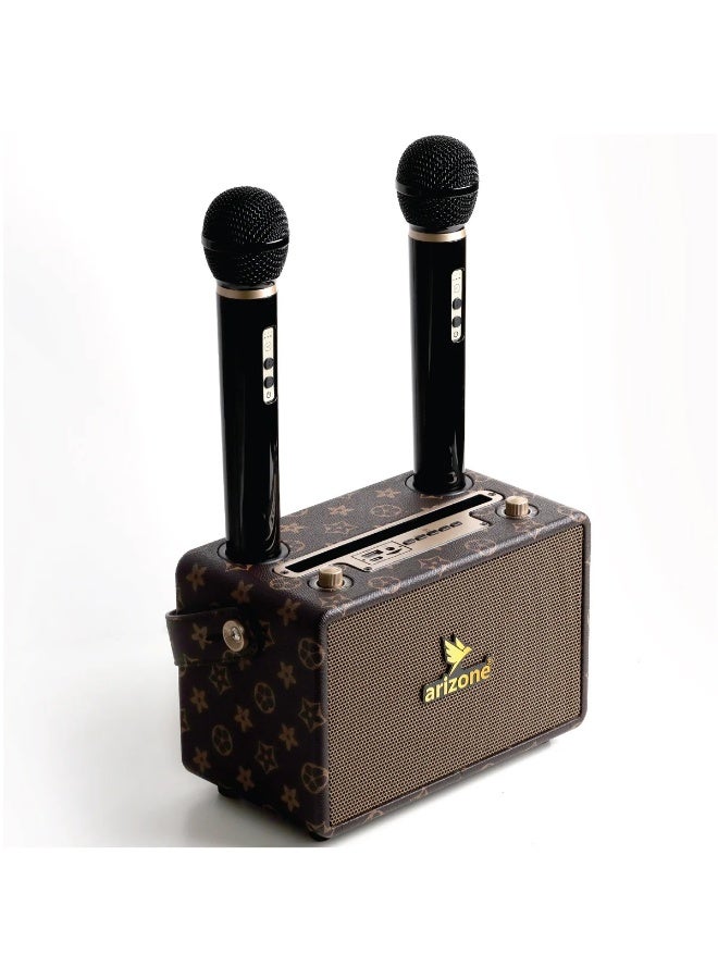 Compare Arizone AS100 Bluetooth Speaker with Microphone is a portable and stylish audio solution designed for music and entertainment on the go. Featuring wireless Bluetooth connectivity, it allows easy pairing with smartphones and other devices for seamless music streaming. The speaker comes with dual microphones, making it perfect for karaoke, parties, and small events. With clear sound quality, strong bass, and a convenient carry handle, it’s ideal for both indoor and outdoor use. Enjoy powerful performance, easy controls, and versatile functionality all in one compact design at KSA Price