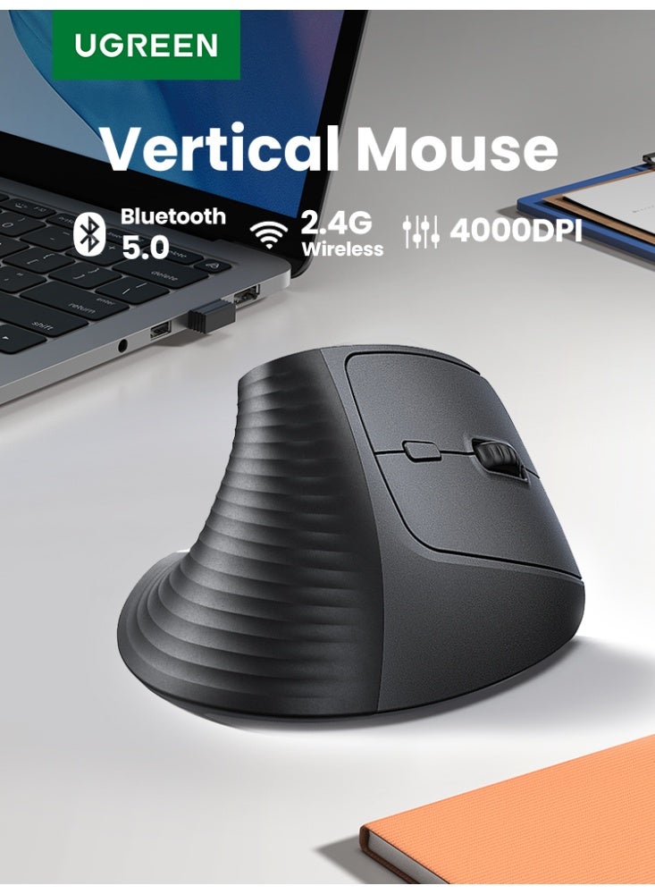 Vertical Ergonomic Mouse, Dual-Mode, Wireless Mouse…