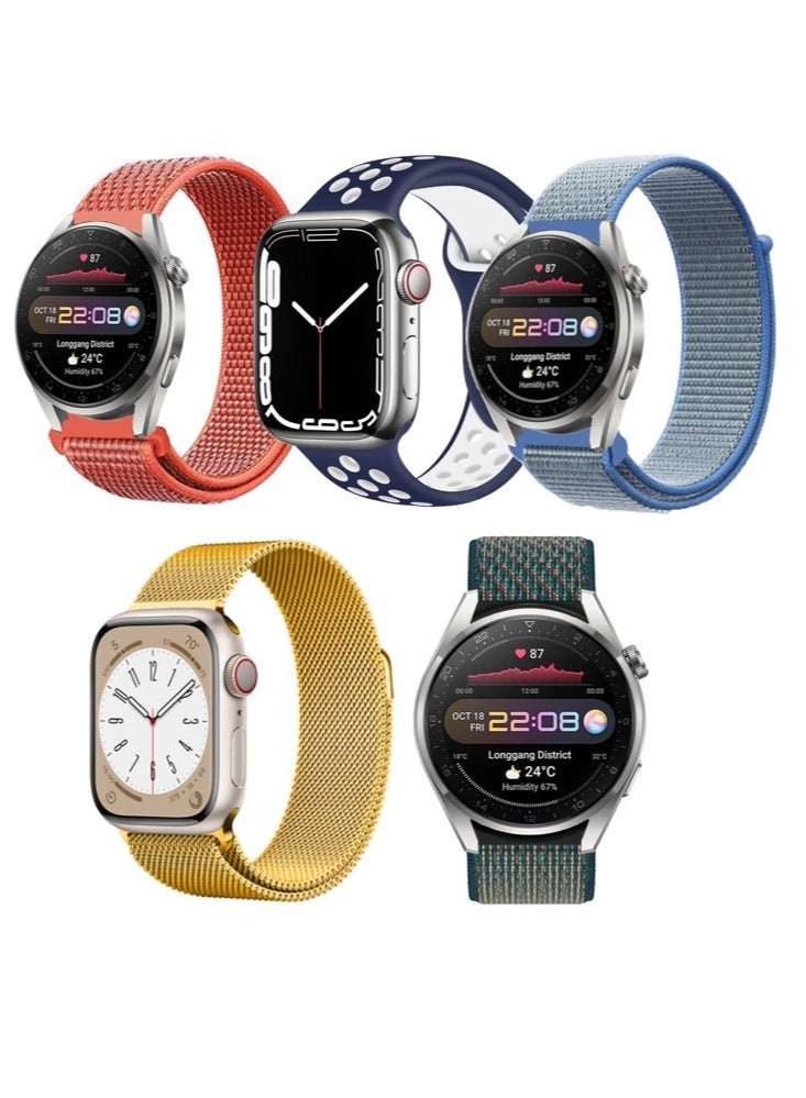 Compare 5pcs Watchband Bundle Compatible with all Samsung, Huawei, Amazfit, Fitbit and Honor with 20mm band size at KSA Price