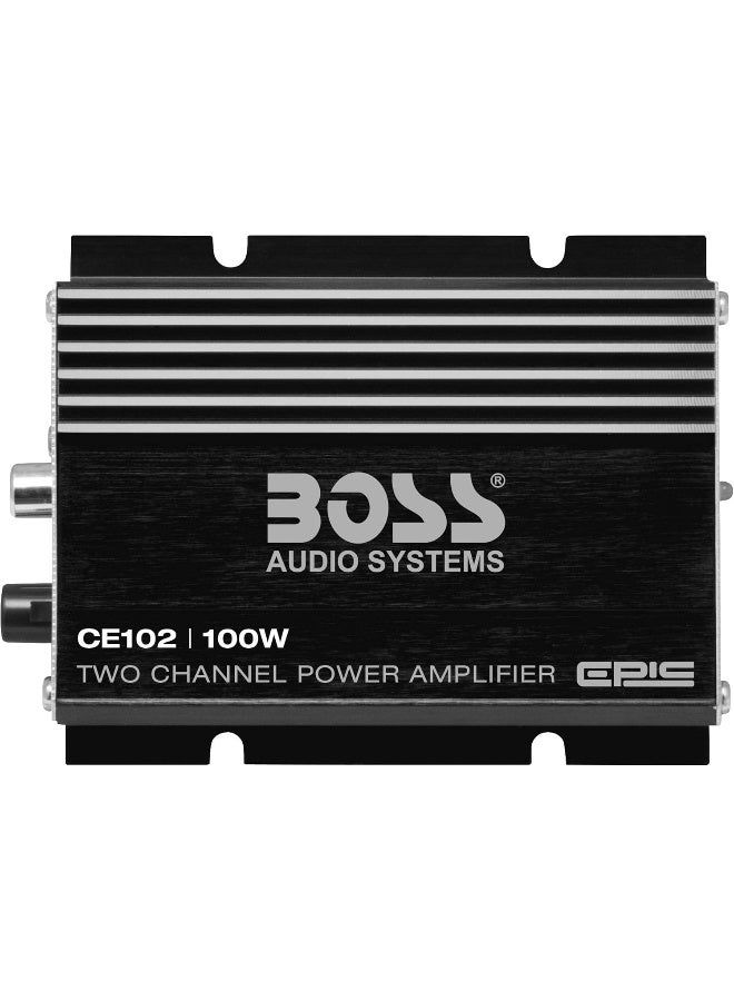 Compare BOSS Audio Systems CE102 2 Channel Car Amplifier  100 Watts, Full Range, Class AB, IC Integrated Circuit at KSA Price