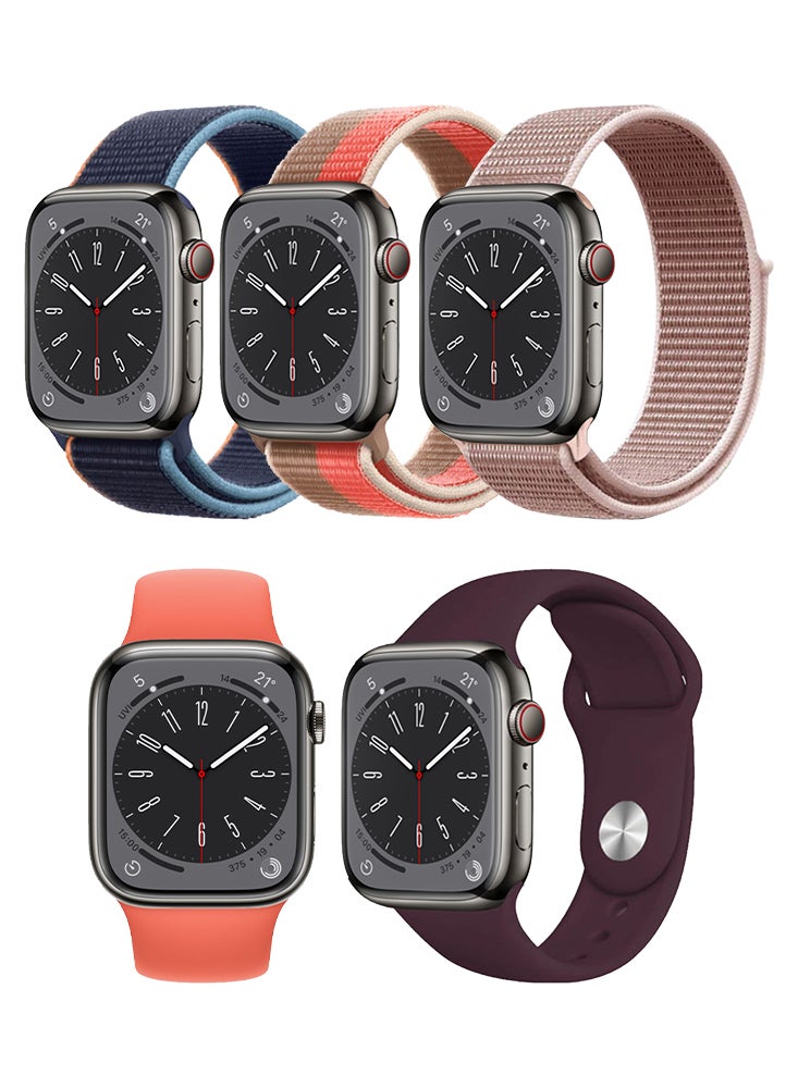 Compare 5pcs Watch Bands Replacement for Apple Watch Strap Compatible with Apple Watch 4946454442mm Series 10987654SEUltra at KSA Price