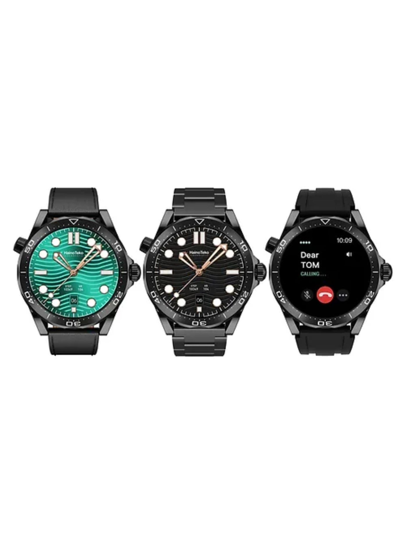 Compare RW48 Smartwatch – Round AMOLED Display, 3 Pairs Straps, Wireless Charger Included, Fitness Tracker, Heart Rate & Sports Mode, Waterproof, Compatible with Android & iOS – Black, Gents at KSA Price