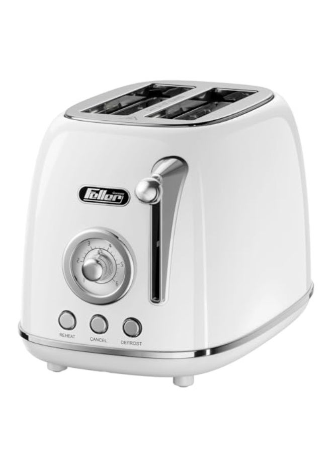 Compare Feller Germany, Retro Style 2Slice Toaster, 815 W, Steel Body, Steel Dust Cover & Bun Warmer,Defrost, Reheat & Cancel Function,Removable Crumb Tray, TO290, Glossy White at KSA Price