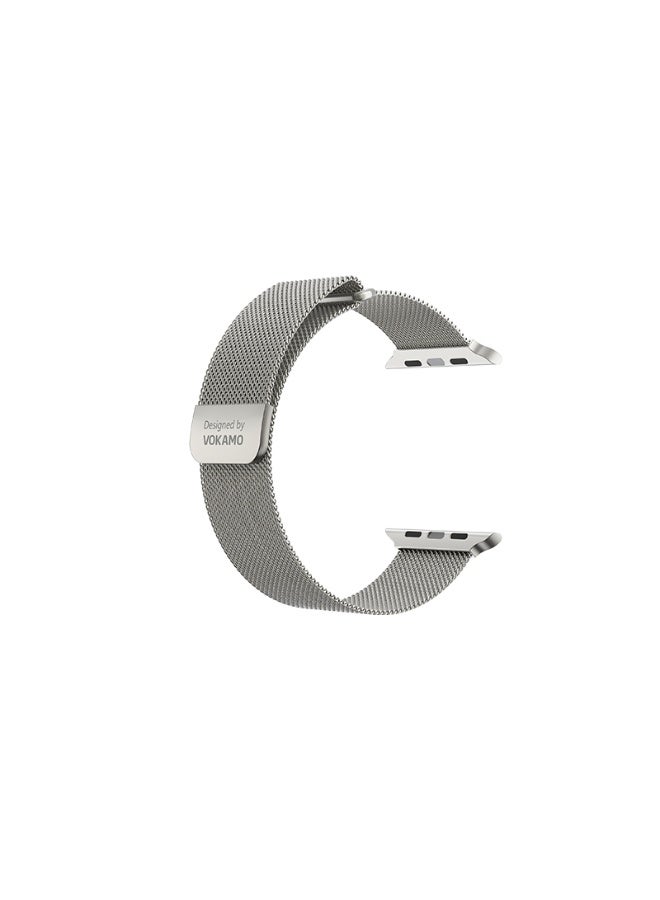 Compare VOKAMO iMilanese Magnetic Watch Strap for 44454649MM SILVER at KSA Price