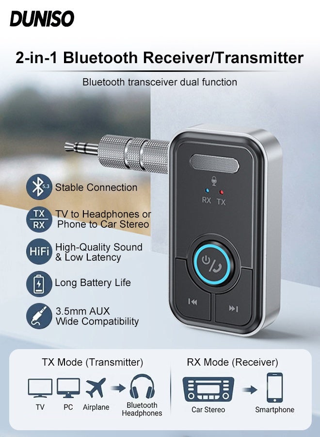 Bluetooth Receiver for Car with Built-in Microphone,AUX…