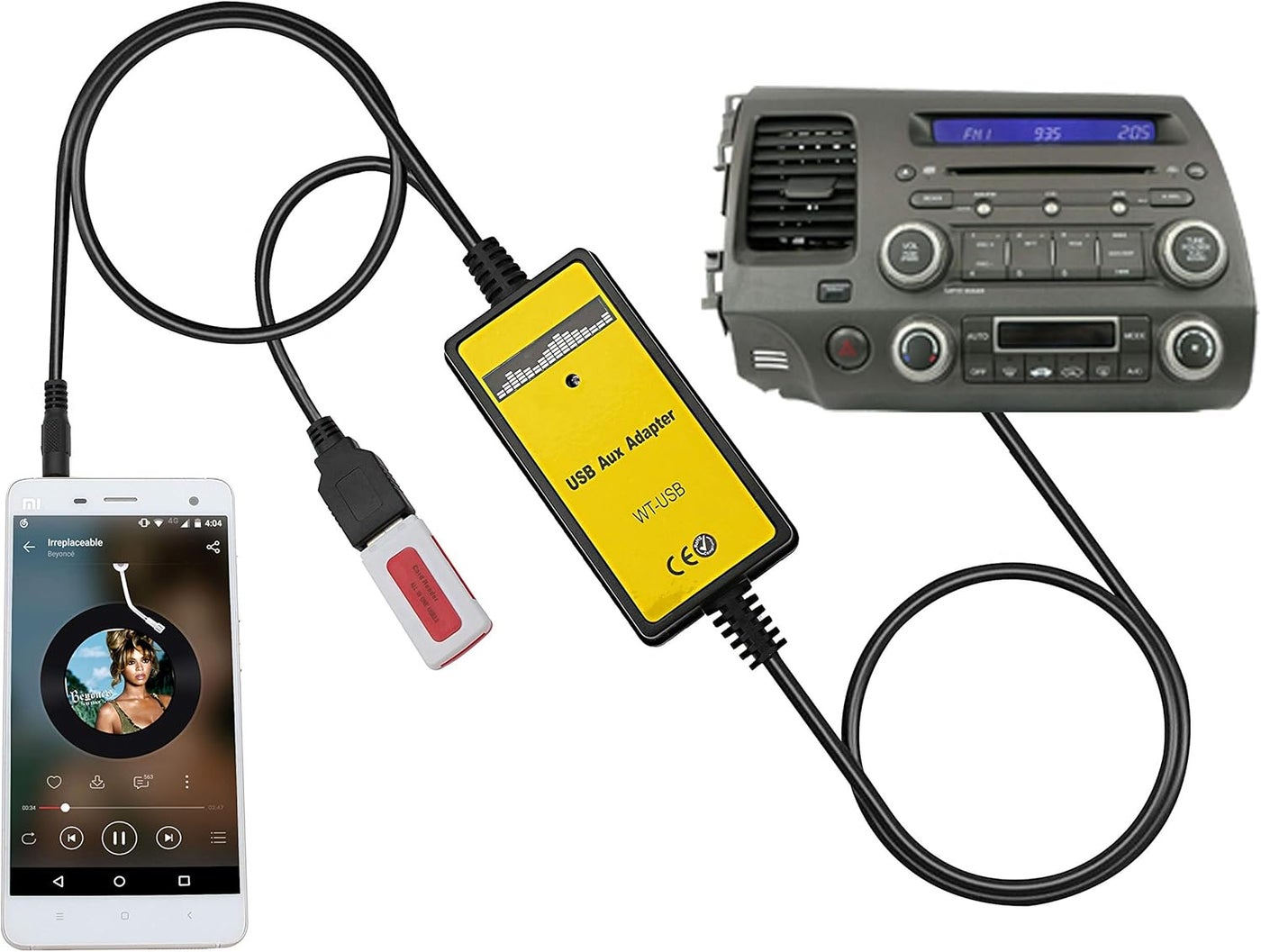 Compare Yomikoo AUX Cord, Car Audio USB AUX Input Adapter Stereo CD Changer at KSA Price