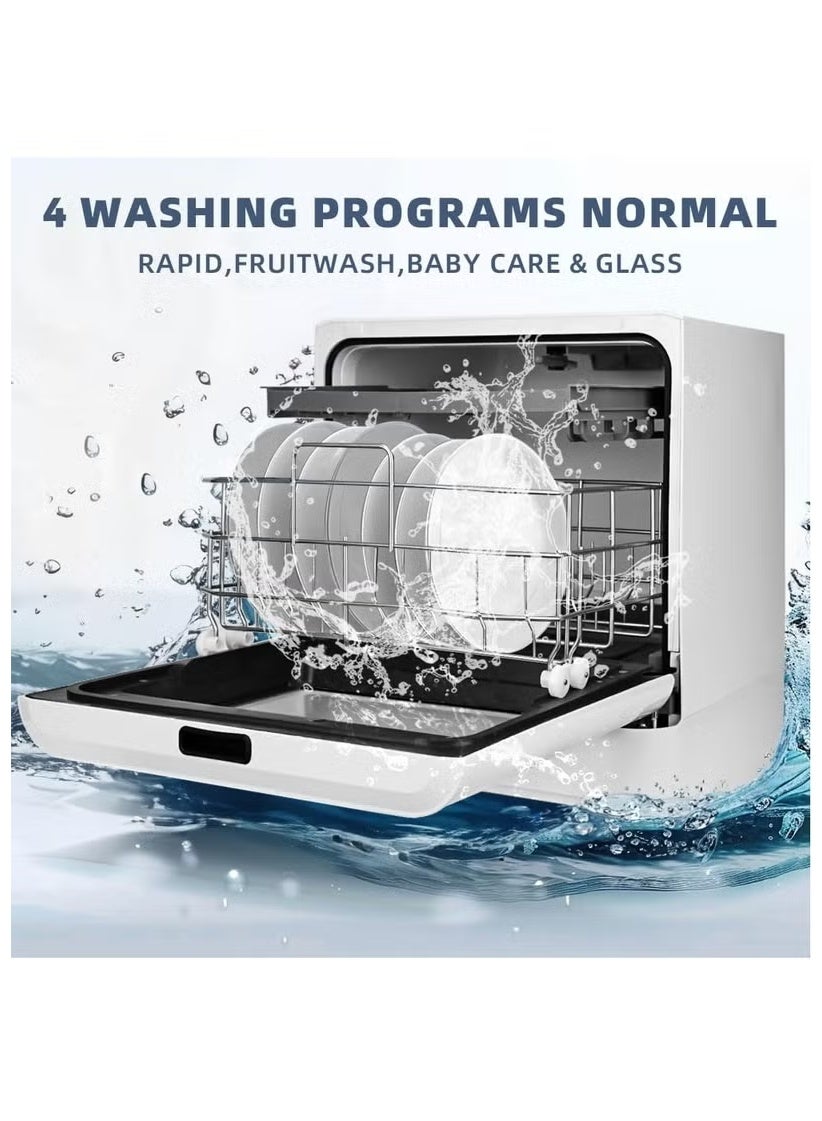 Compare Countertop Dishwasher, InstallationFree Automatic Dishwasher, 4 Programs, High Temp Disinfection and Hot Air Drying for 8 People at KSA Price