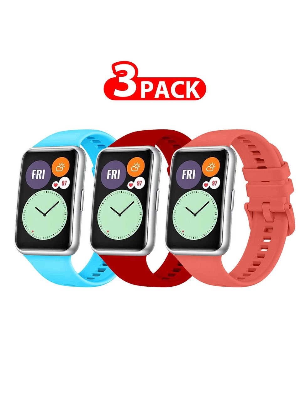 3 Pack For Huawei Watch Fit 2 Silicone…