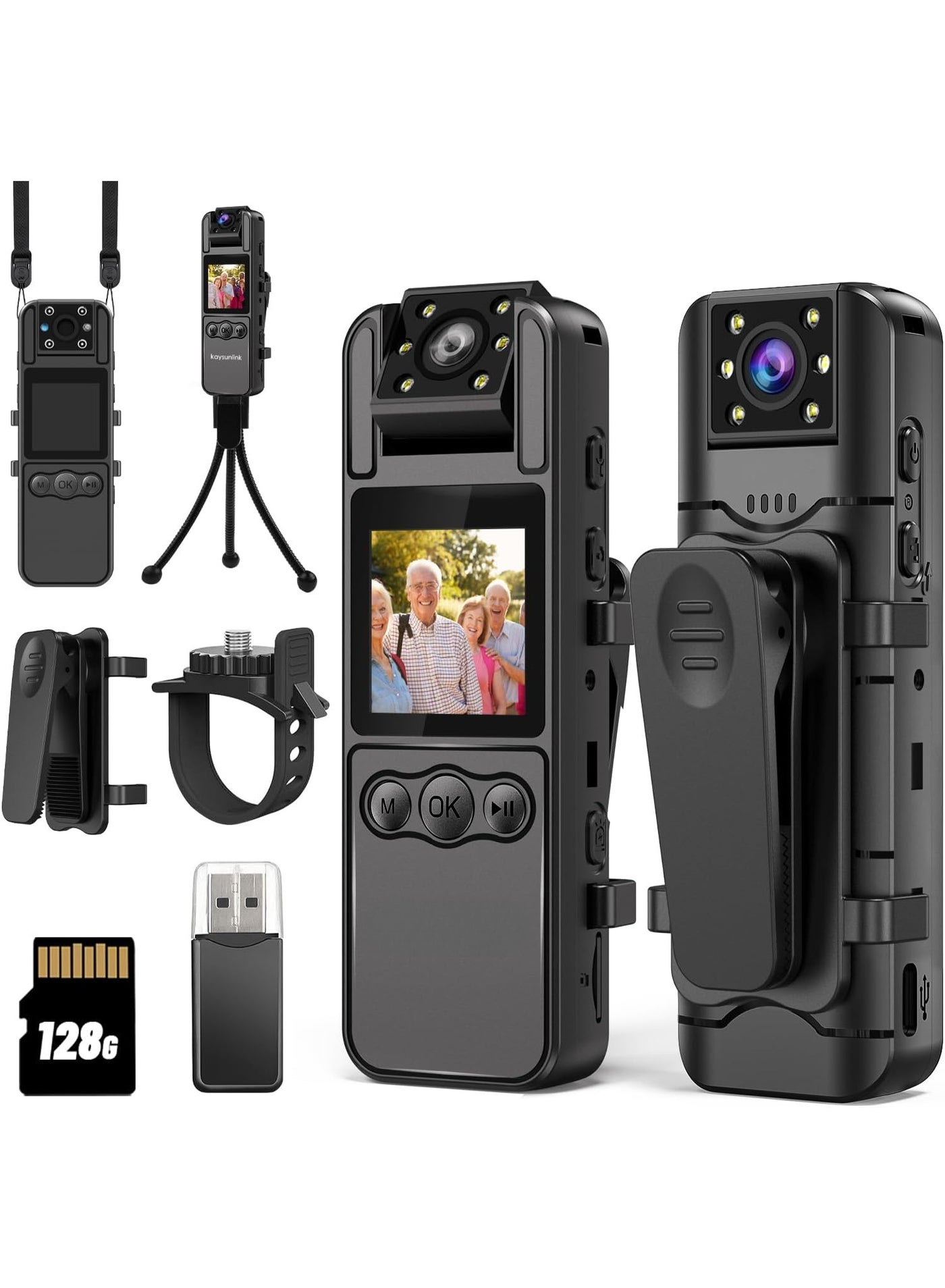 Compare Mini Body Camera, 128GB with Audio and Video, 1080P Police WiFi Body Camera, Portable Small Body Camera, Portable Body Camera for Personnel, Guard, Patrol Video Recording, Camcorder at KSA Price