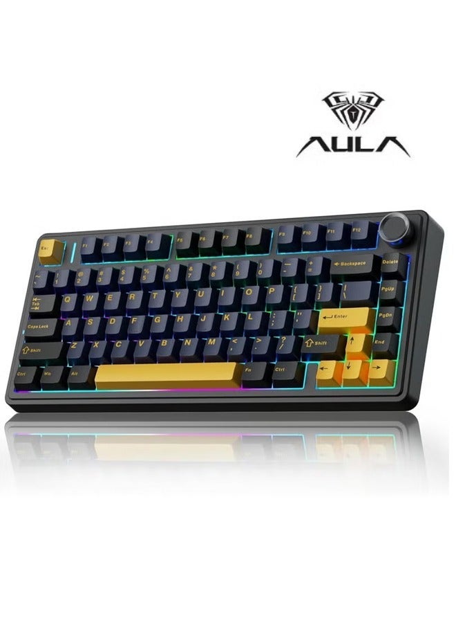Compare F75 75% Gaming Keyboard,Wireless Mechanical Keyboard, Hot Swappable Creamy Keyboard, Prelubed Greywood Switches RGB Backlit Gaming Keyboards, 3Modes 2.4GHzTypeCBT5.0,Black at KSA Price