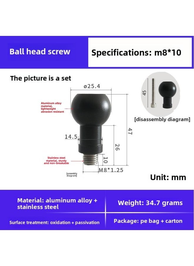 Compare 13 15172025 Aluminum Alloy 14 Screw Ball Head Mobile Phone Bracket Modified Live Photography Bracket AccessoriesColor:25.4 Ball Head Screws + M8*1.25 Stainless Steel Screws at KSA Price