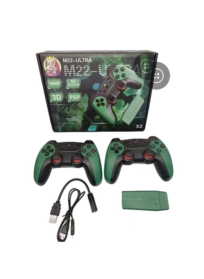 Compare M22 Ultra Game Stick 64GB, 30000+ Games, 52 Emulators, Dual Wireless Controllers, 1080P HD at KSA Price