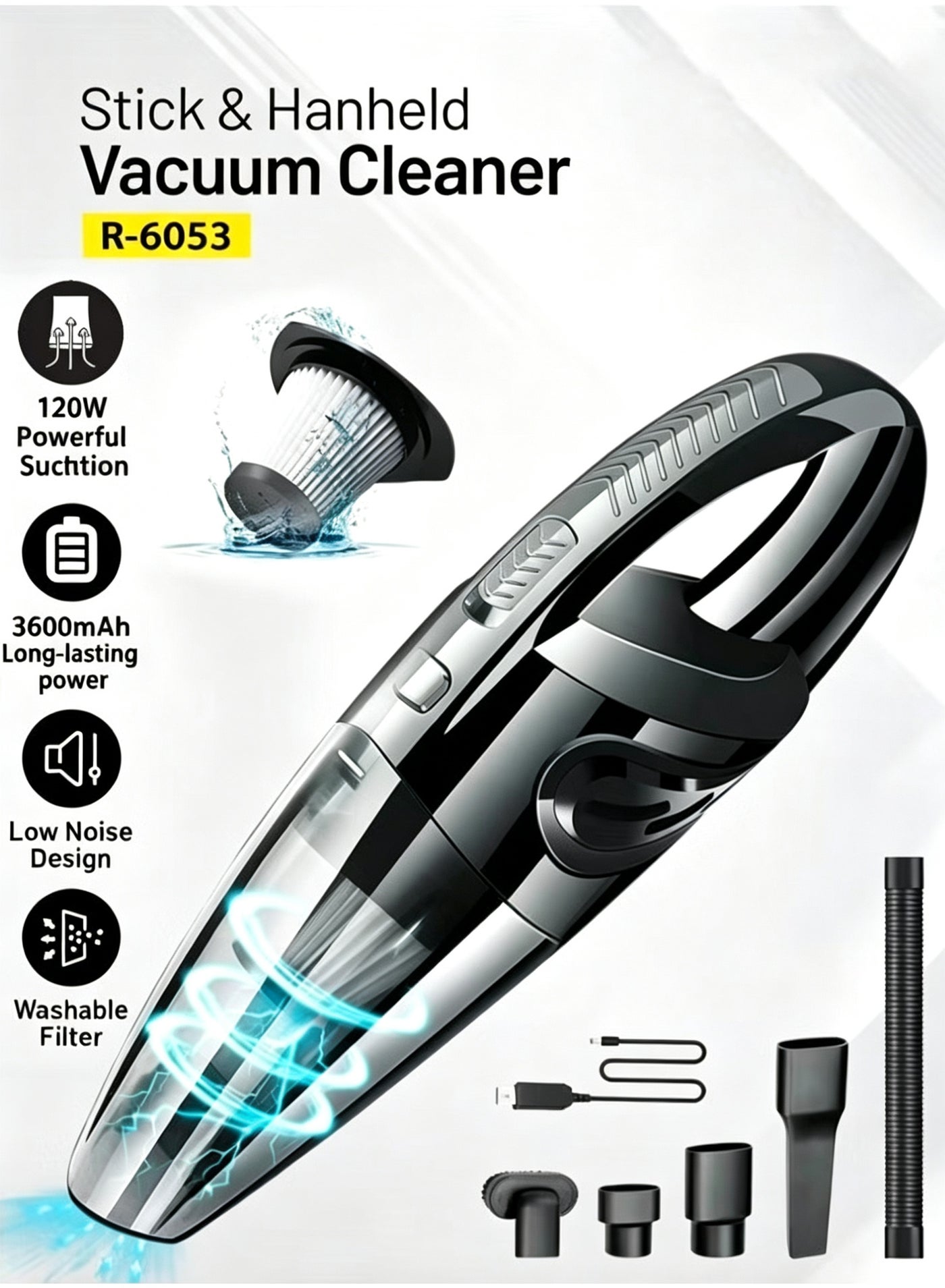 Handheld Vacuum Cordless High Power 120W 3200kpa Vacuum…