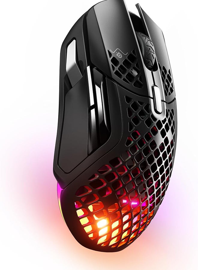 Compare SteelSeries Aerox 5 Wireless Mouse, 40G Acceleration, 18000 in 100 CPI Increments, Ultra Lightweight, 3 RGB Zones, IP54 Switches with Over 80M Click, Bluetooth 5.0, 180H Battery Life, Black | 62406 at KSA Price